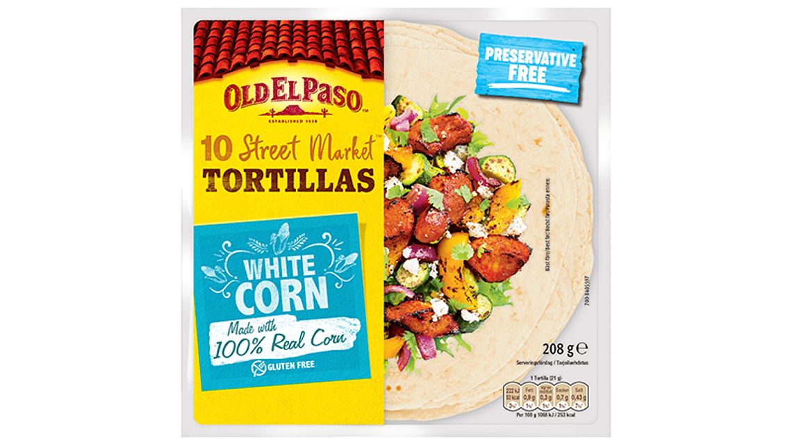 White Corn Tortilla - Glutenfri